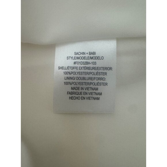 Anthropologie Sachin & Babi Rhinebeck Ivory Textured Balloon Sleeve Dress Size 6 - Picture 8 of 10